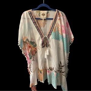 Z&L Europe Cotton V neck  Poncho / Beach Cover Up One Size